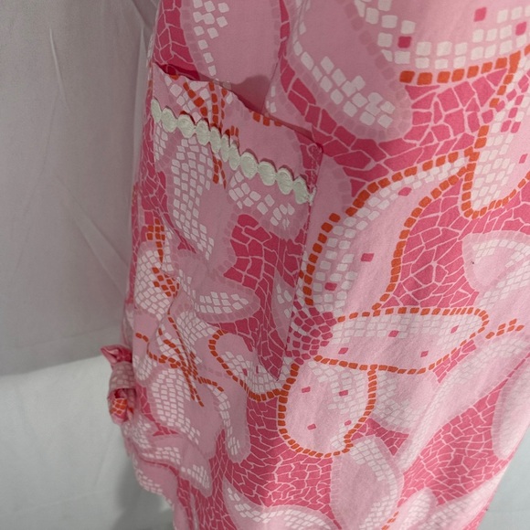 Lilly Pulitzer Pink and Orange Patterned Dress Size 10 - Picture 6 of 10